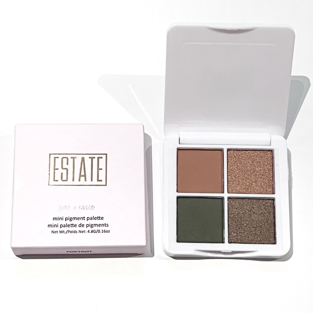 Estate Eyeshadow Palette 4 Colours Brown Gold Shimmer Green Purse Size 4.8 grams